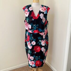 NWT! CALVIN KLEIN Size 18W Floral scuba sleeveless shift dress